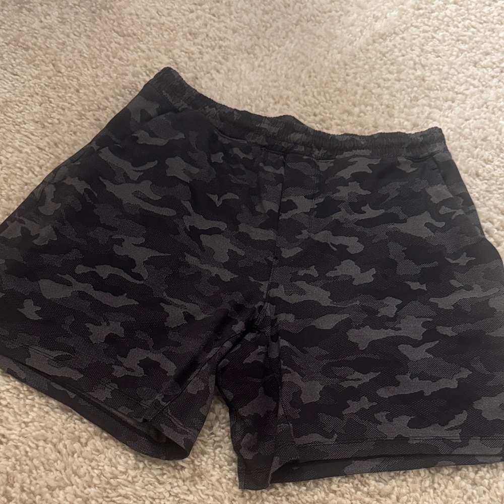 Lululemon Black and Gray Camouflage Shorts